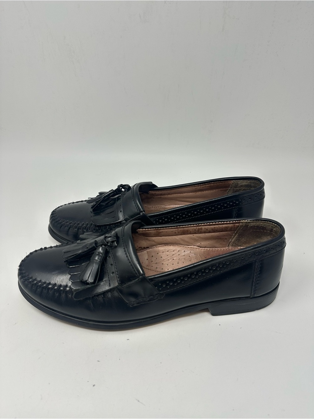 Bass Grammer Black Tasseled Loafers Slip on Cushion Men's 9M